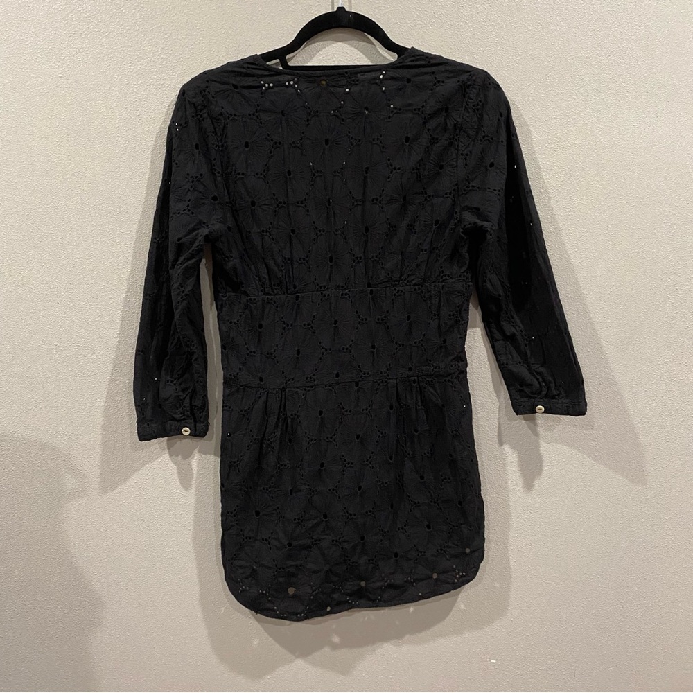 ViX Paula Hermanny Swim Coverup Crochet Floral Mini Dress Sheer Black Small - Picture 6 of 7